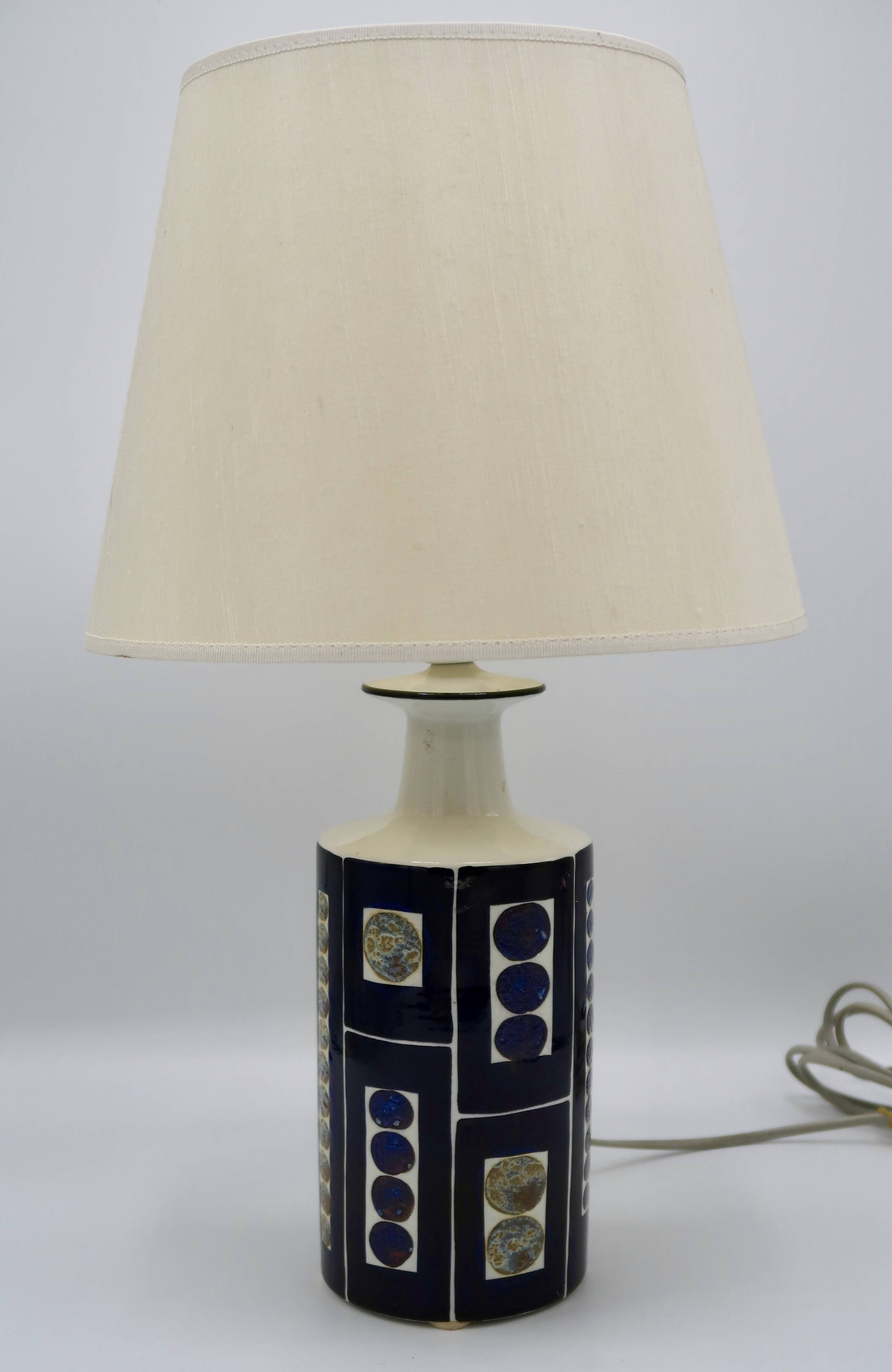 Table ceramic Inge Lise Koefoed, Denmark 1960's lamp