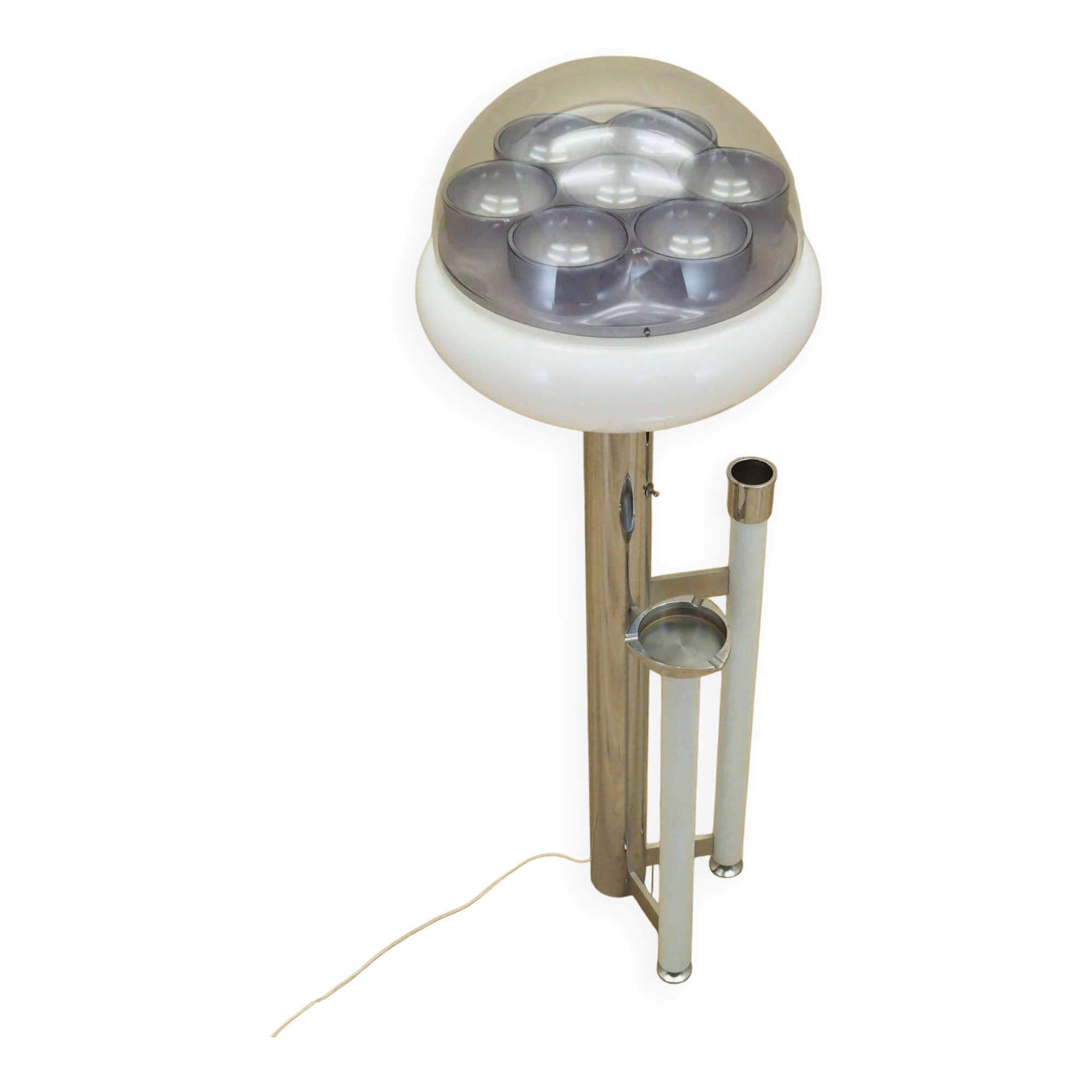 Lampadaire avec cendrier, design Space Age, années 1960, production : Italie