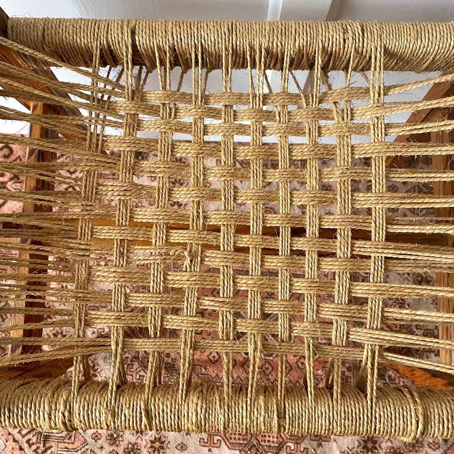 1960s woven seat stool