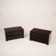 Pair of African rosewood and brass bedside tables for Fratelli Turri