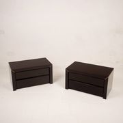 Pair of African rosewood and brass bedside tables for Fratelli Turri