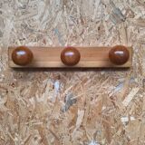 Swedish pine wall coat rack 1970