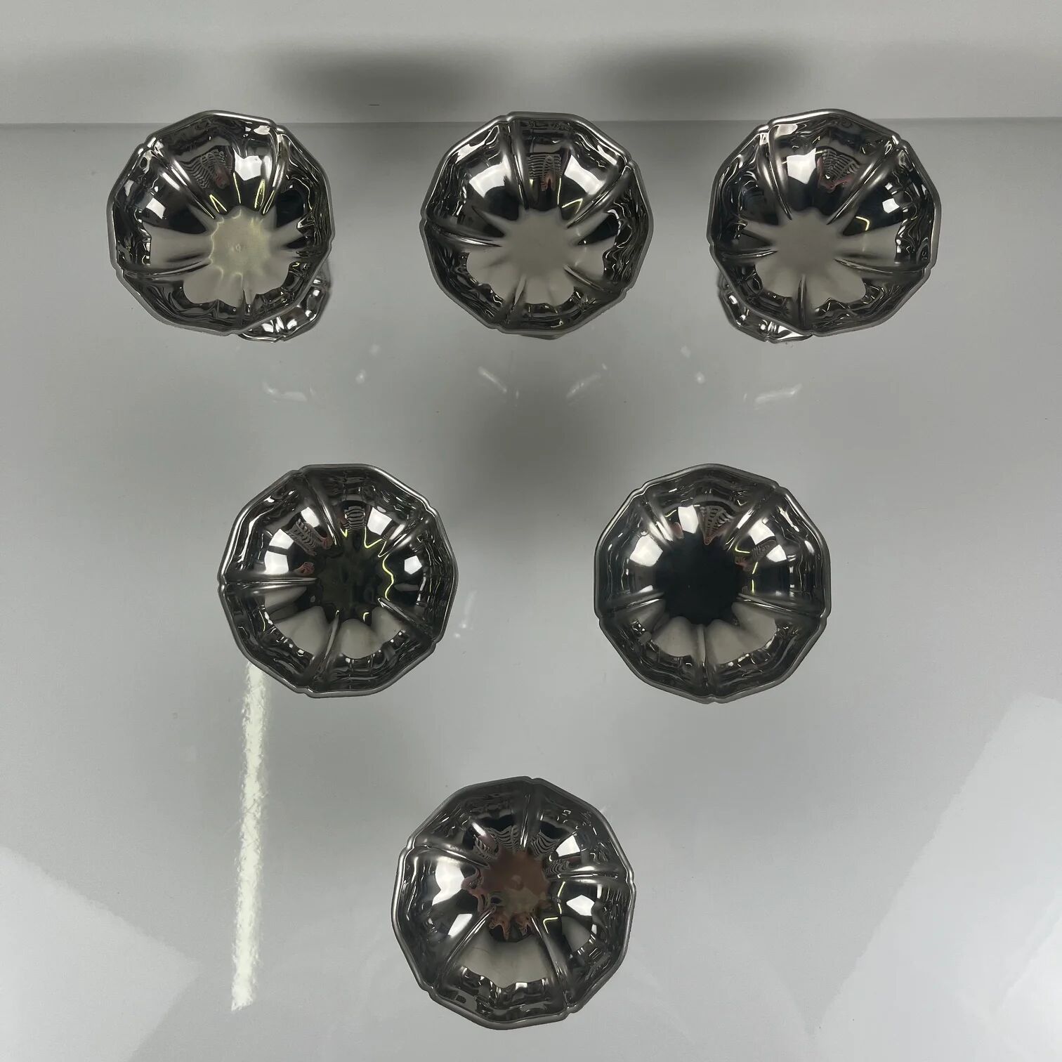 Set of 6 metal ice cream bowls, 1970 - Model F