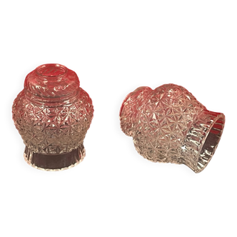 lampshade, wall glass ceiling light circa 1960 - 20th - set of 2