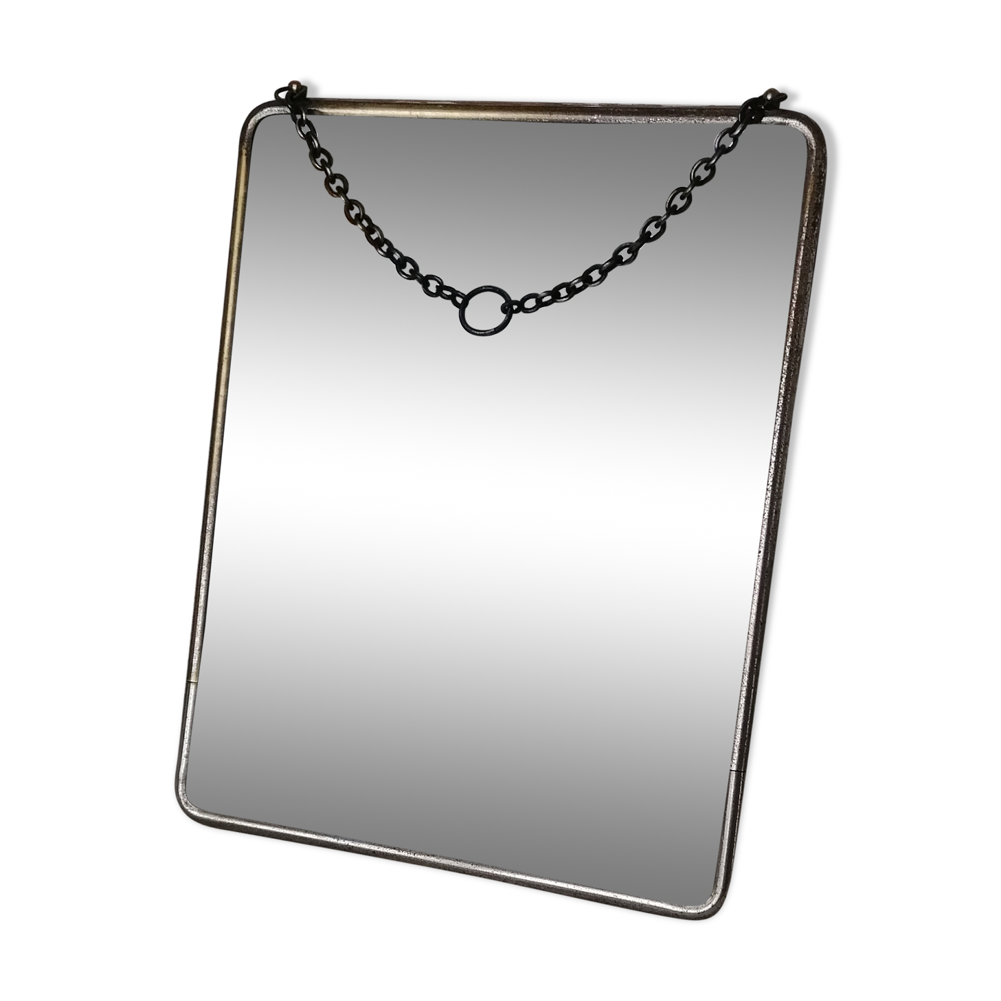 Bevelled barber mirror to hang