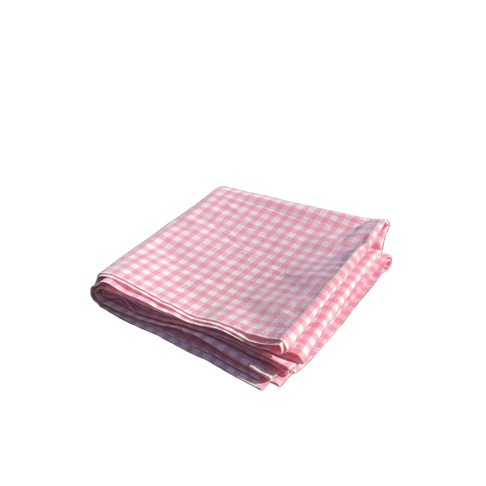 Pink checked cotton bolster cover