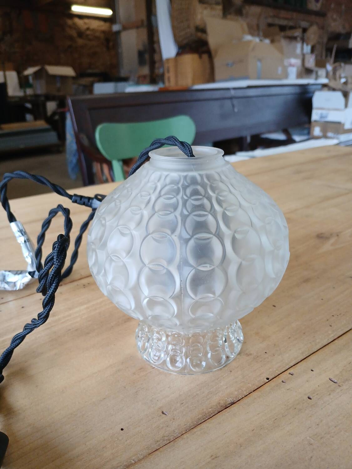 1 vintage glass pendant/lamp