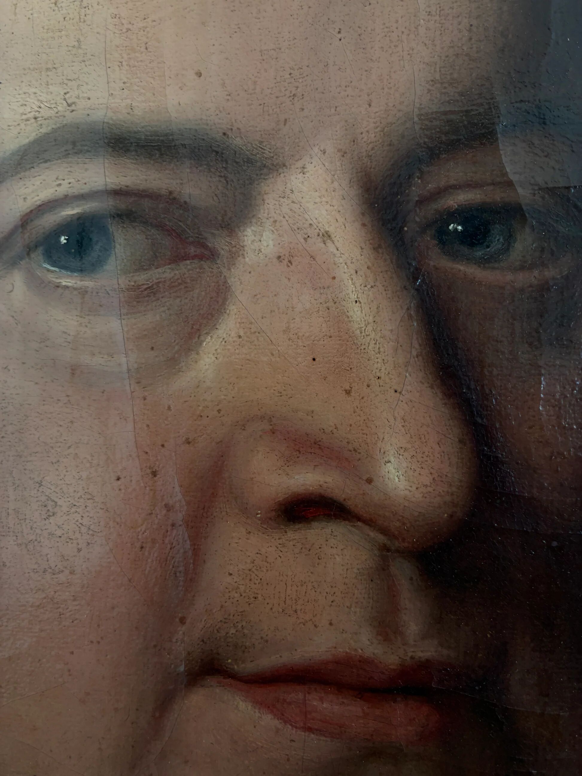 Antique original oil painting of a German opera tenor, large 19th century portrait