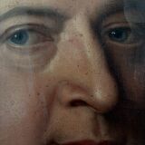 Antique original oil painting of a German opera tenor, large 19th century portrait