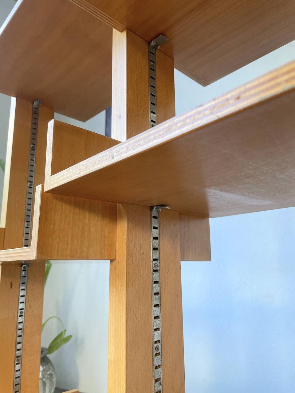 Bookcase on solid beech legs from the 80s