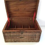 Braided wicker malle