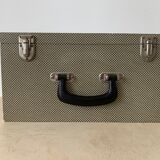 Suitcase, vintage upholstered box