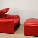 Maralunga armchair and ottoman by Vico Magistretti for Cassina