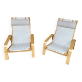 2 vintage adjustable Pulkka lounge chairs by Llmari Lappalainen for Asko
