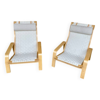 2 chaises lounge vintage réglables Pulkka par Llmari Lappalainen pour Asko