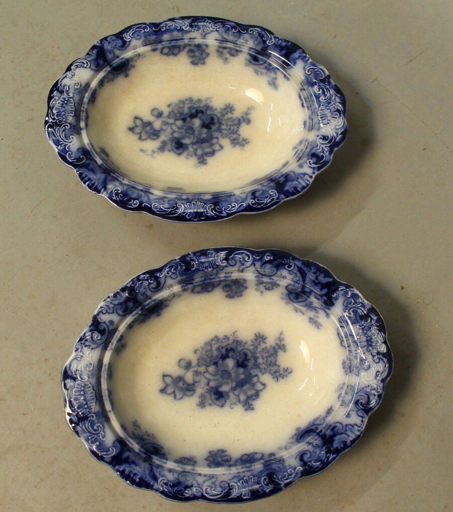 Pair Of Vegetable Growers Alfred Meakin England Royal Semi Porcelain