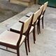 4 Scandinavian chairs in solid wood and white imitation leather