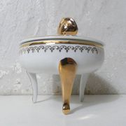 antique sweet jar in white and gold porcelain