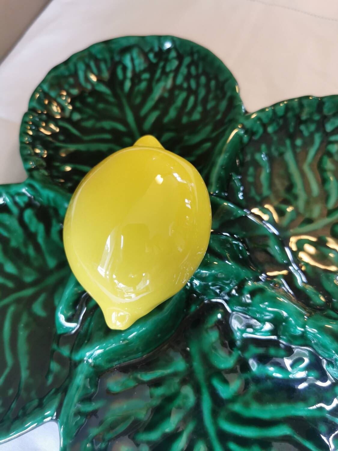 Vintage Vallauris “lemon” Barbotine dish