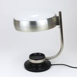 Oscar Torlasco black and nickel swivel desk lamp, Lumi Milano, Italy, 1960s.