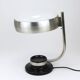Oscar Torlasco lampe de bureau pivotante noire et nickel, Lumi Milano, Italie, années 1960