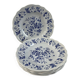 Set of 6 deep plates Salins Royal France with blue floral decoration.