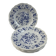 Set of 6 deep plates Salins Royal France with blue floral decoration.