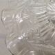 Portuguese farmhouse mid century clear floral glass dish pendant lamp 1960s