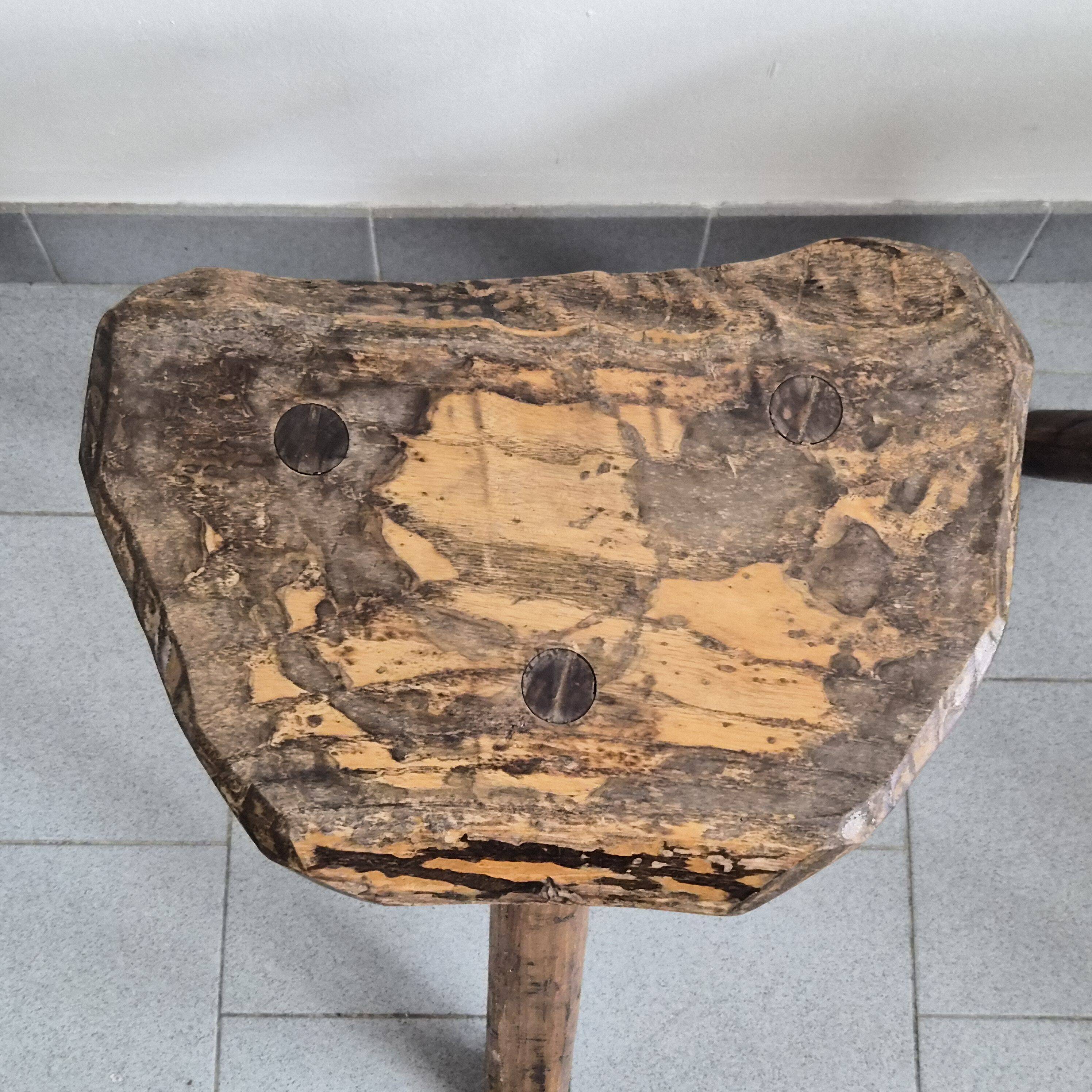 Pair of vintage brutalist stools from the 1970s.