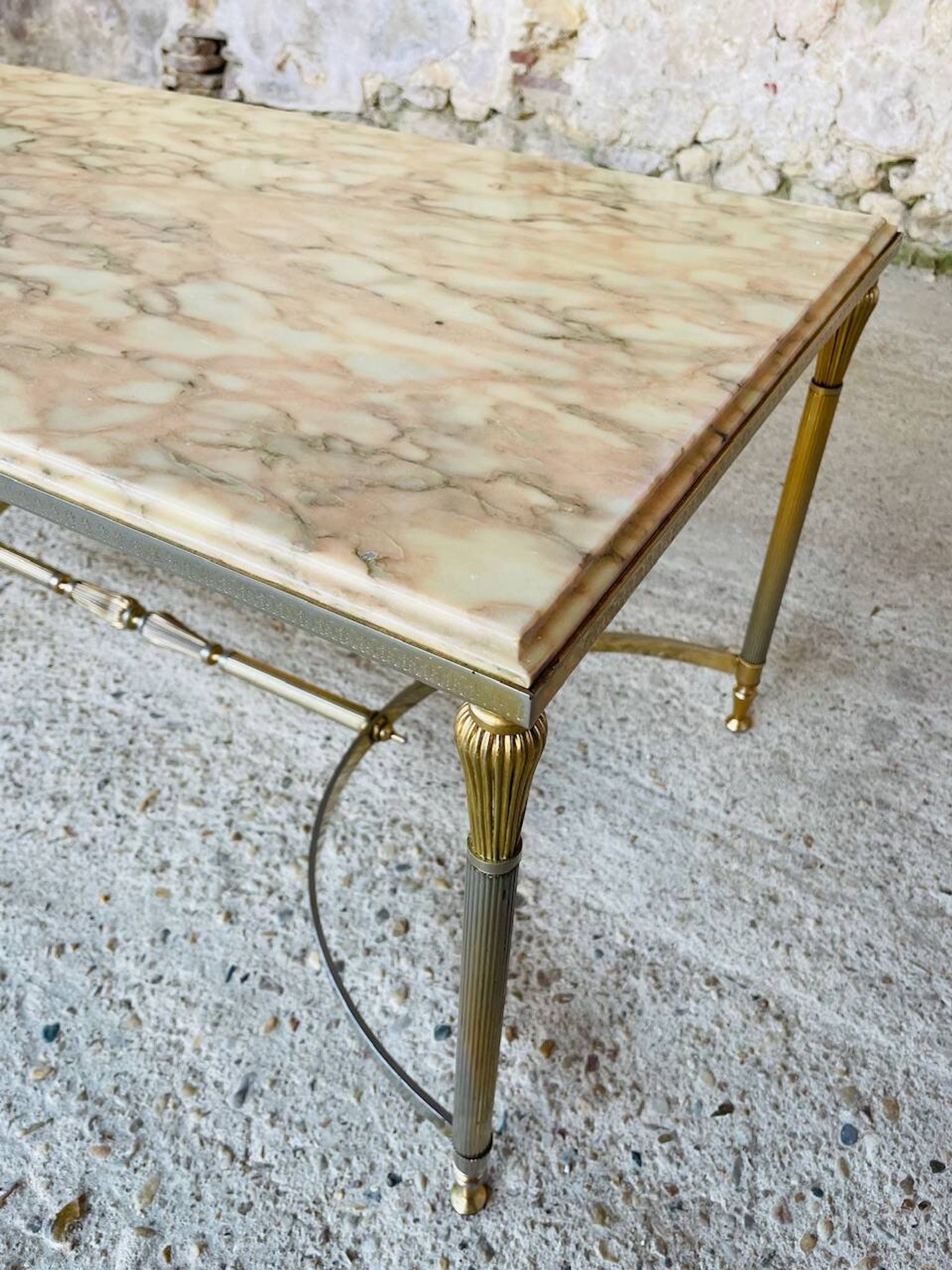 Vintage marble and brass coffee table circa 60's
