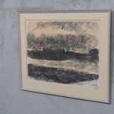 Original Lithograph by listed Swedish Artist Hugo Zuhr, Signed, 1960's