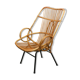 Metal and Rattan Terrace or Lounge Chair from Rohé Noordwolde, 1960s