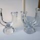 Duo de bougeoirs en cristal