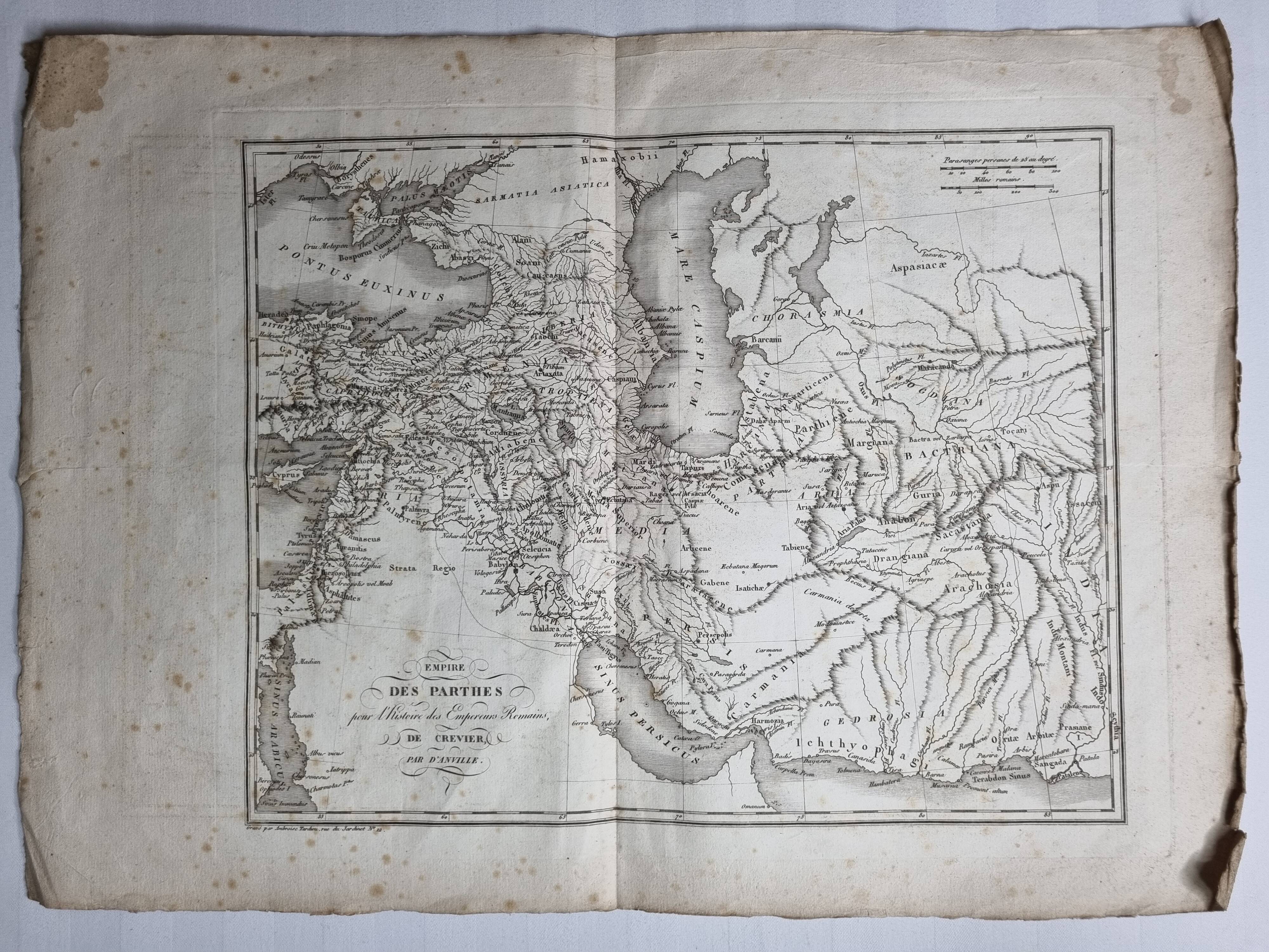 Map of the Parthian Empire from the Atlas of the History of the Emperors of 1819, 48 x 34 cm