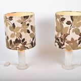 Pair of travertine lamps with three lights, Italy, 1970