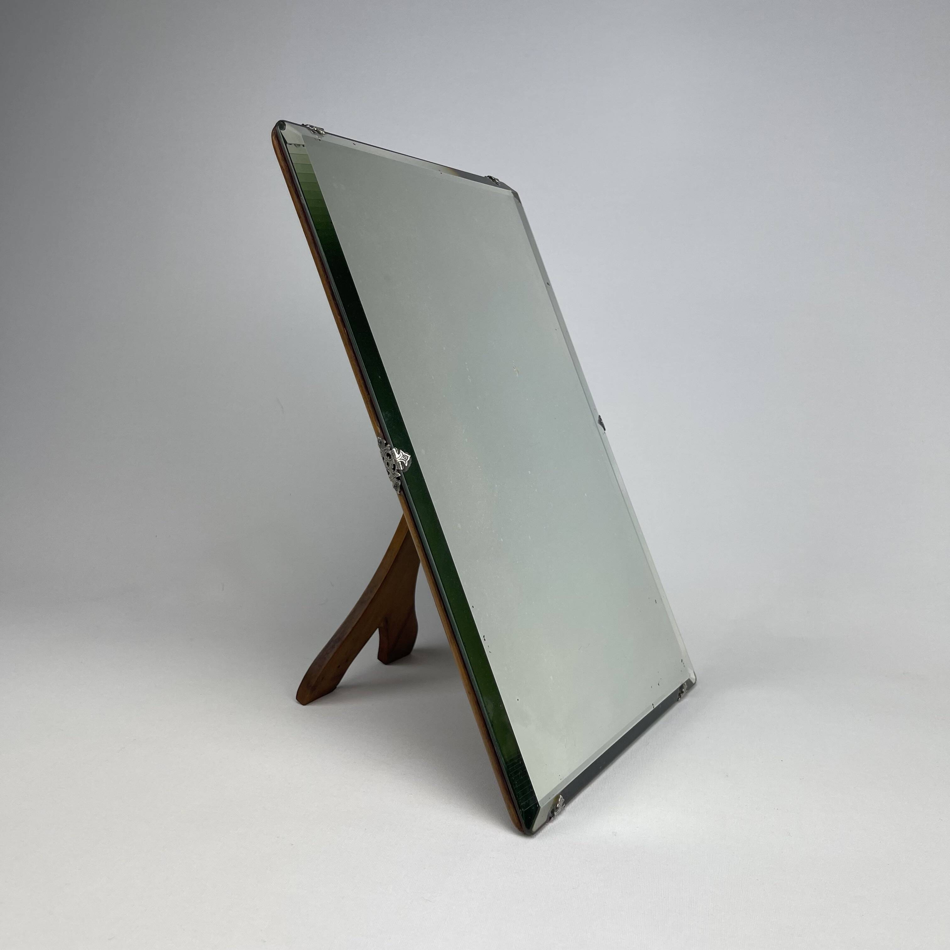 Miroir de table biseauté sur pied Art Nouveau