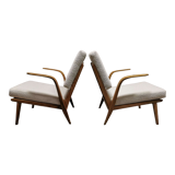Mid-century wool boucle armchairs
