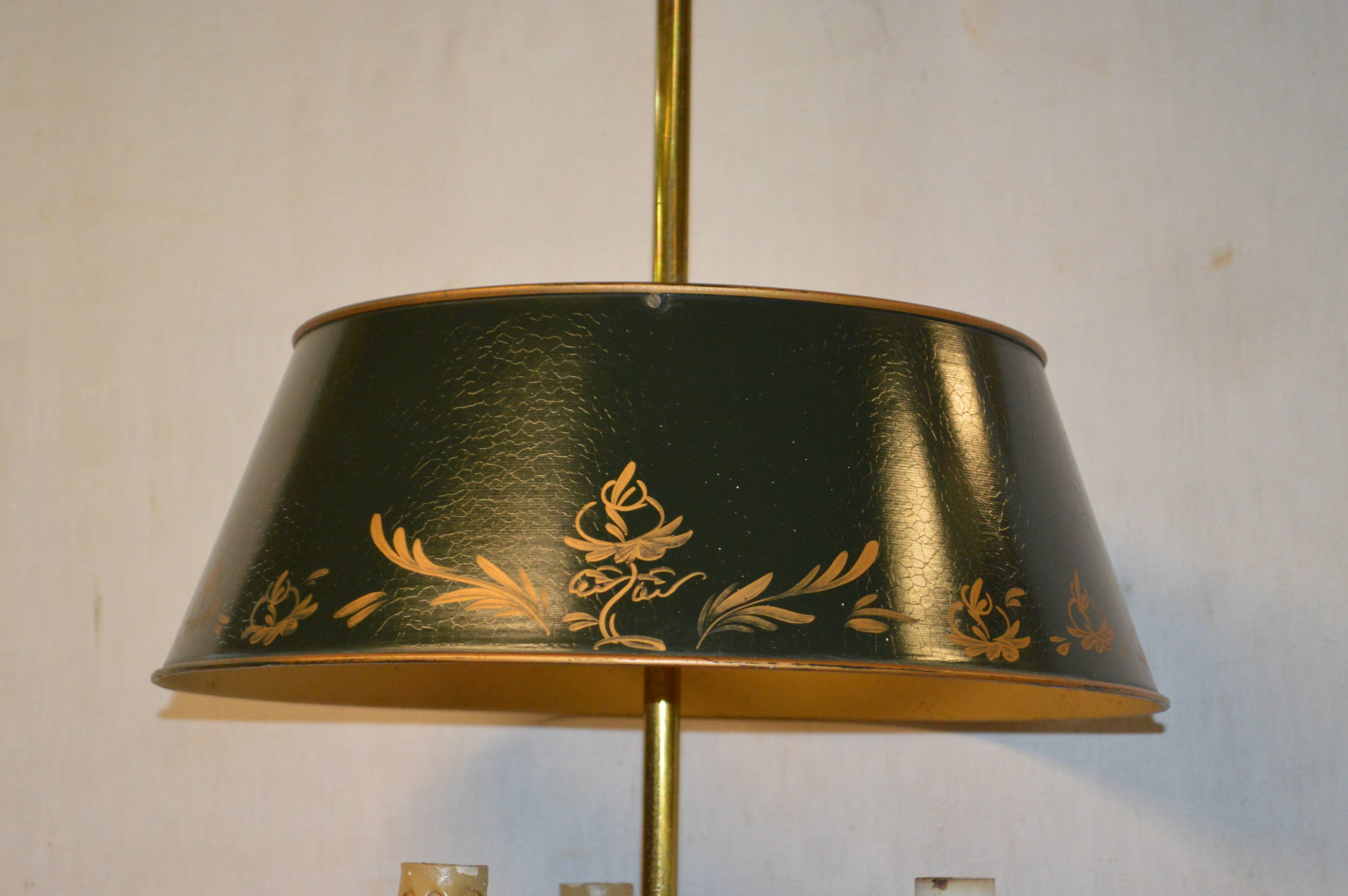 Lustre bouillotte en fer et laiton