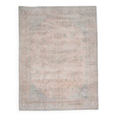 Tapis persan fait main en laine et coton marron clair des années 1970 284x380