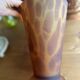Vase verre soufflé vintage léopard écaille de tortue