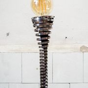 Molla floor lamp in steel by Eleonore Peduzzi Riva for Candle, Italy, 1970s.