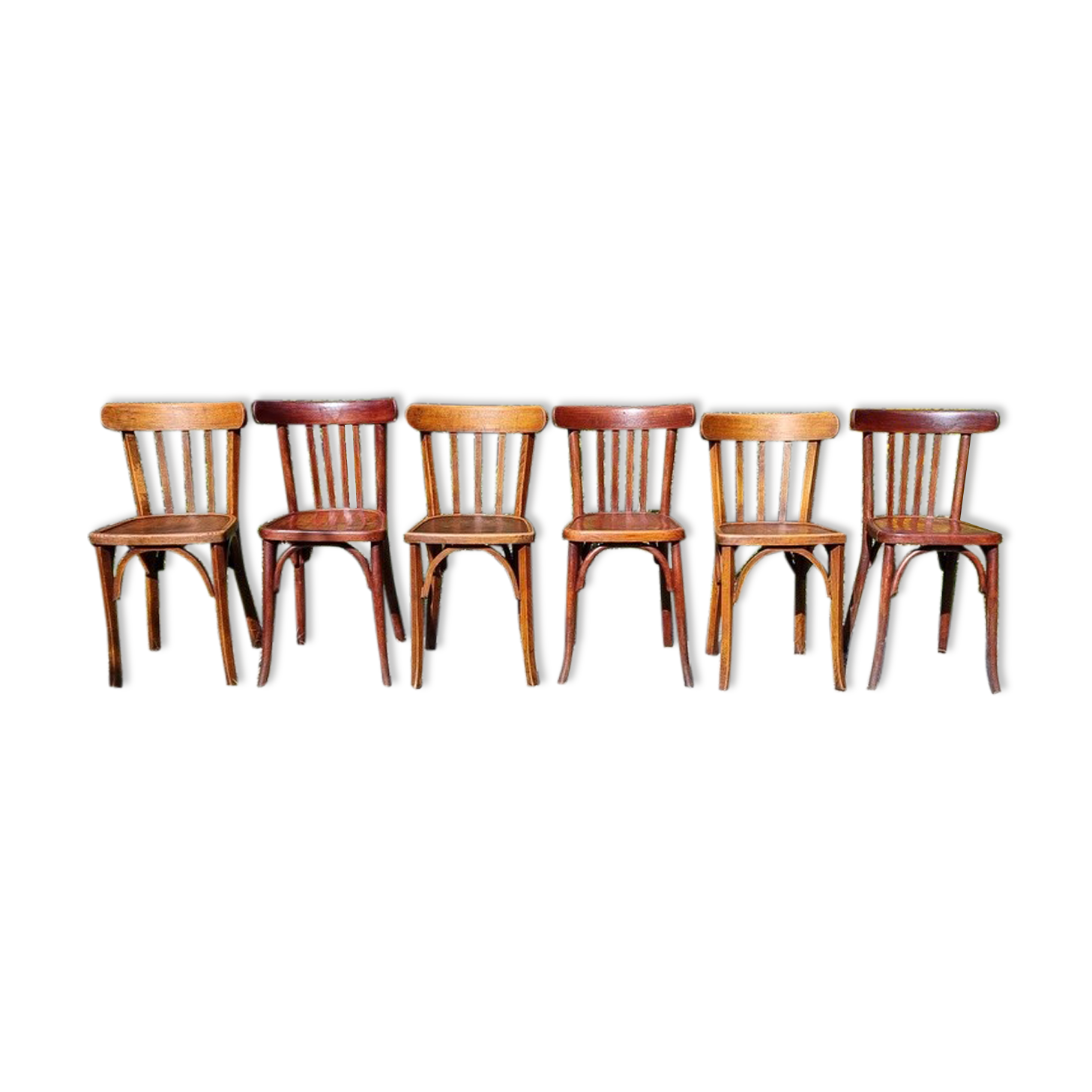 Mix 6 chairs bistro Baumann and Luterma 30/40 years