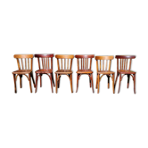 Mix 6 chairs bistro Baumann and Luterma 30/40 years