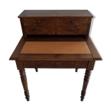 Sliding tray tiered desk