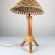 Bamboo and rattan table lamp with woven shade, 1950s