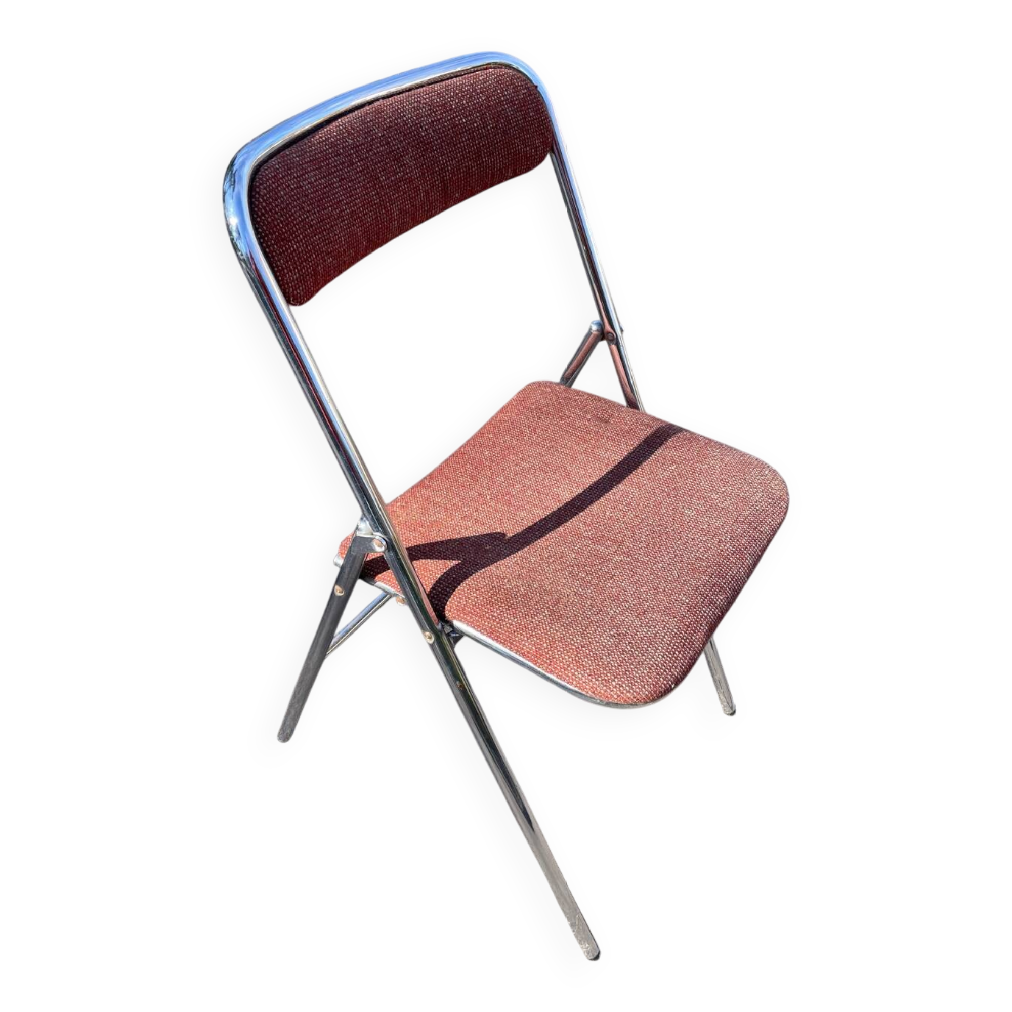 Souvignet 1970 stainless steel folding chair