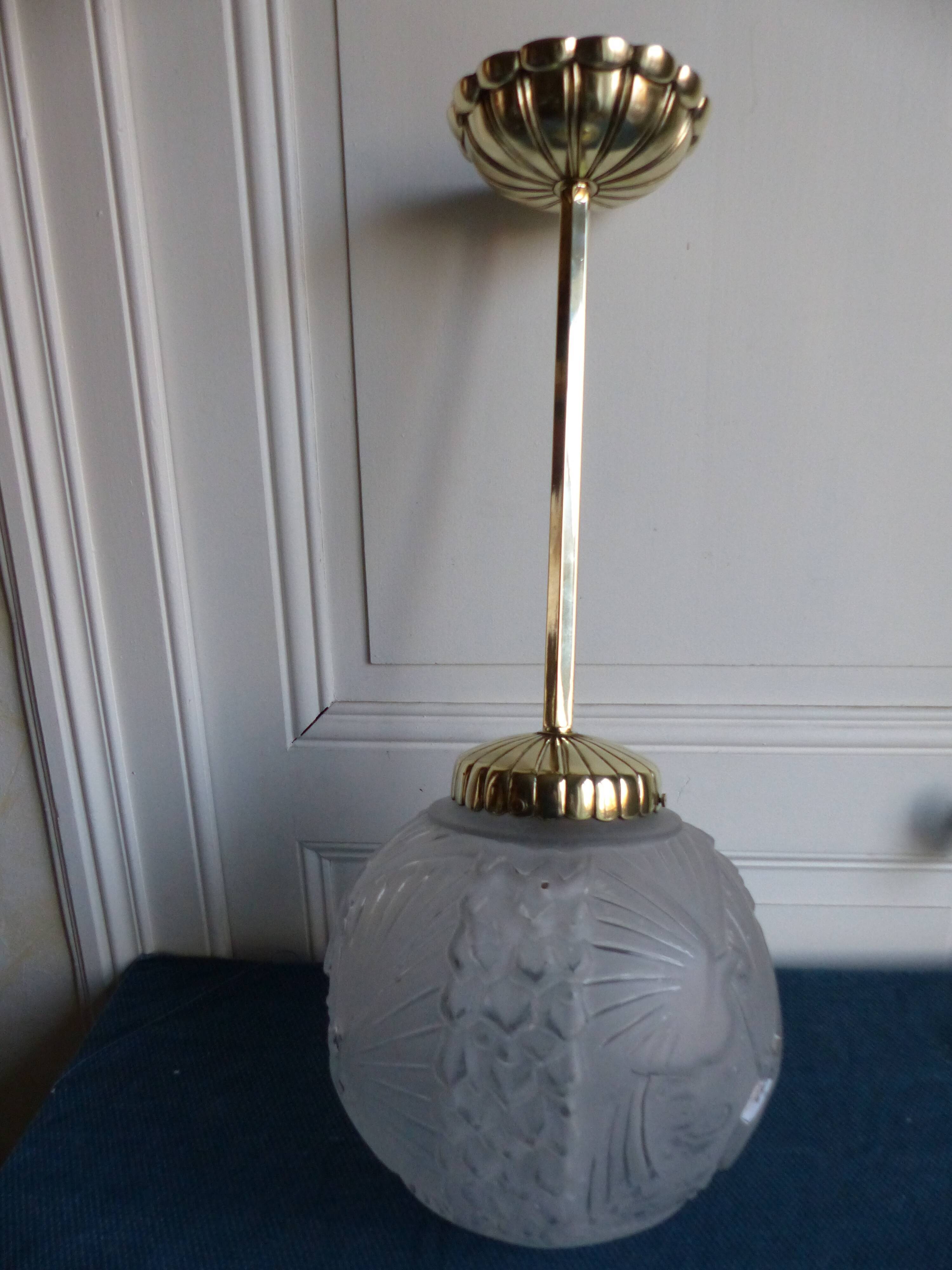 Suspension boule Muller frères Lunéville