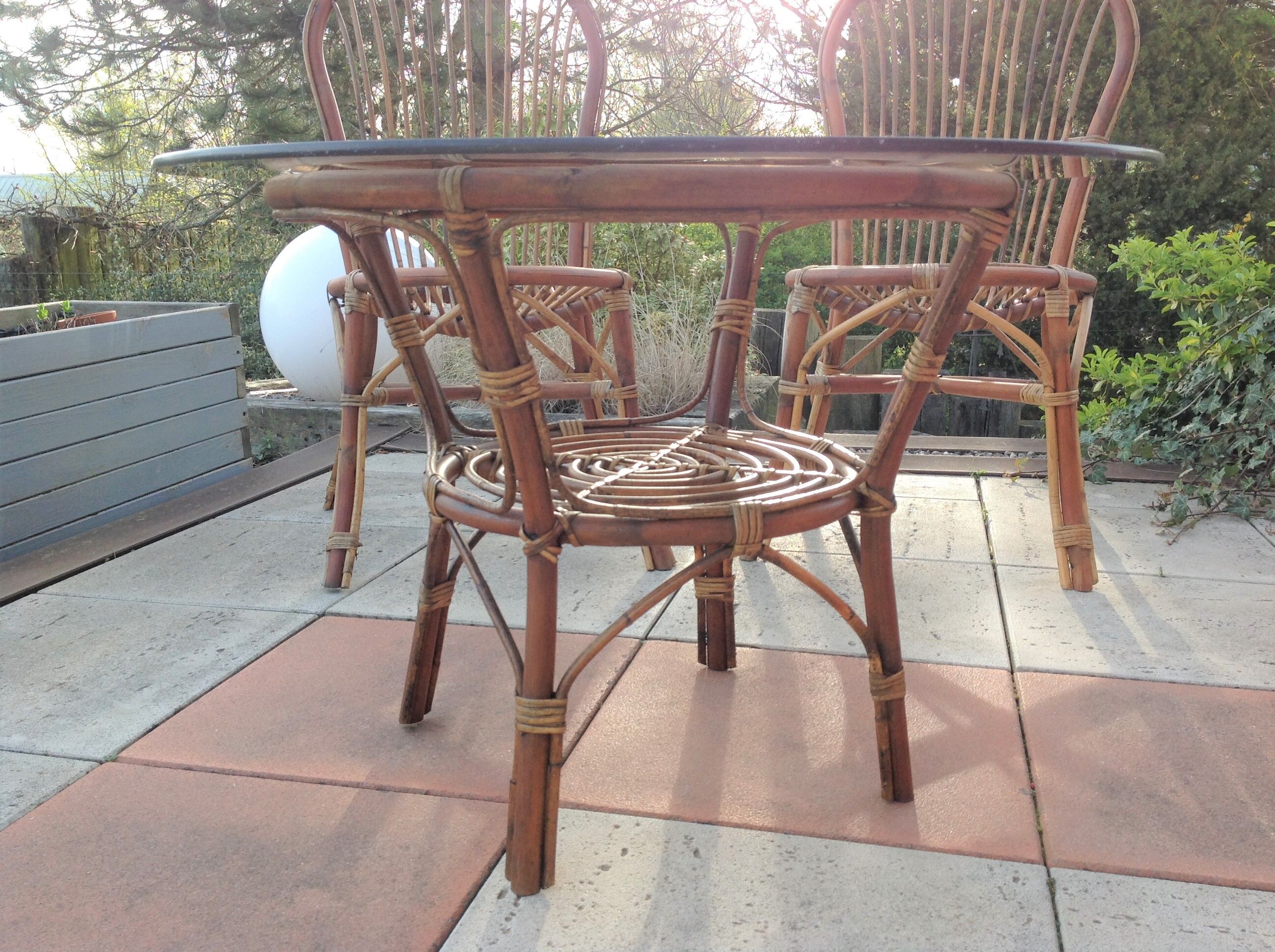 Rattan garden furniture / vintage 60s-70s