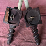 Pair of wood sconces turned 50s