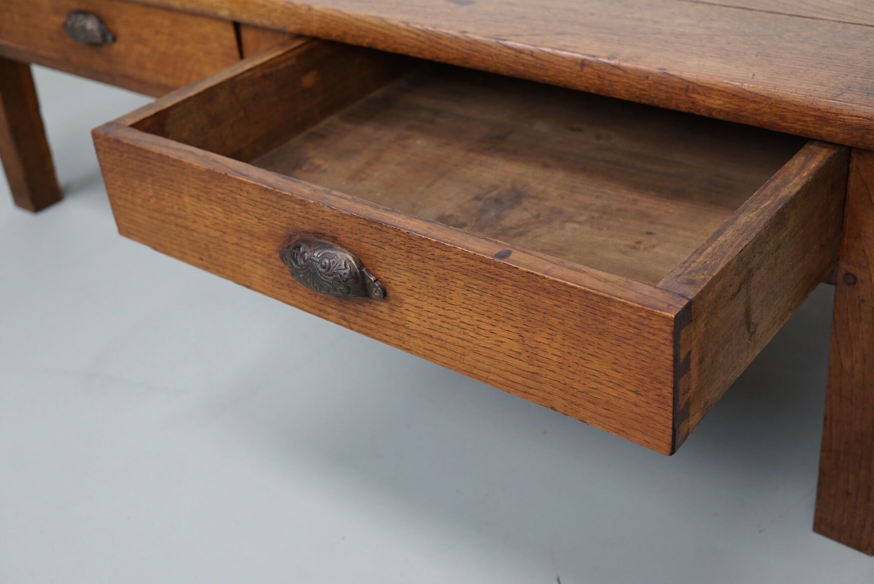 French xixth century farmhouse rustic oak coffee table